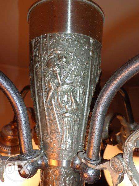 Komplet przepięknych lamp - wisząca, stojąca, 2 kinkiety