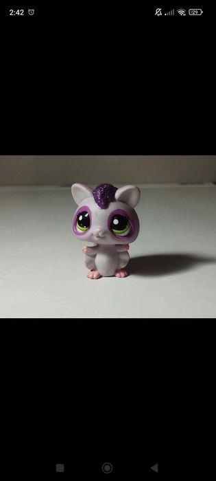 Littlest pet shop figurka wiewiórka fioletowa brokatowa hasbro