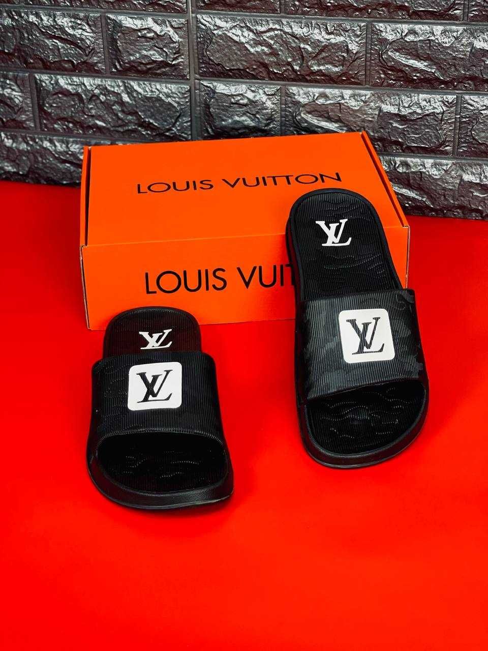 Шльопанці Louis Vuitton чоловічі Стильні Black Camouflage Пляжные Хит!