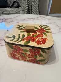 drewniane pudełko - rękodzieło handmade decoupage