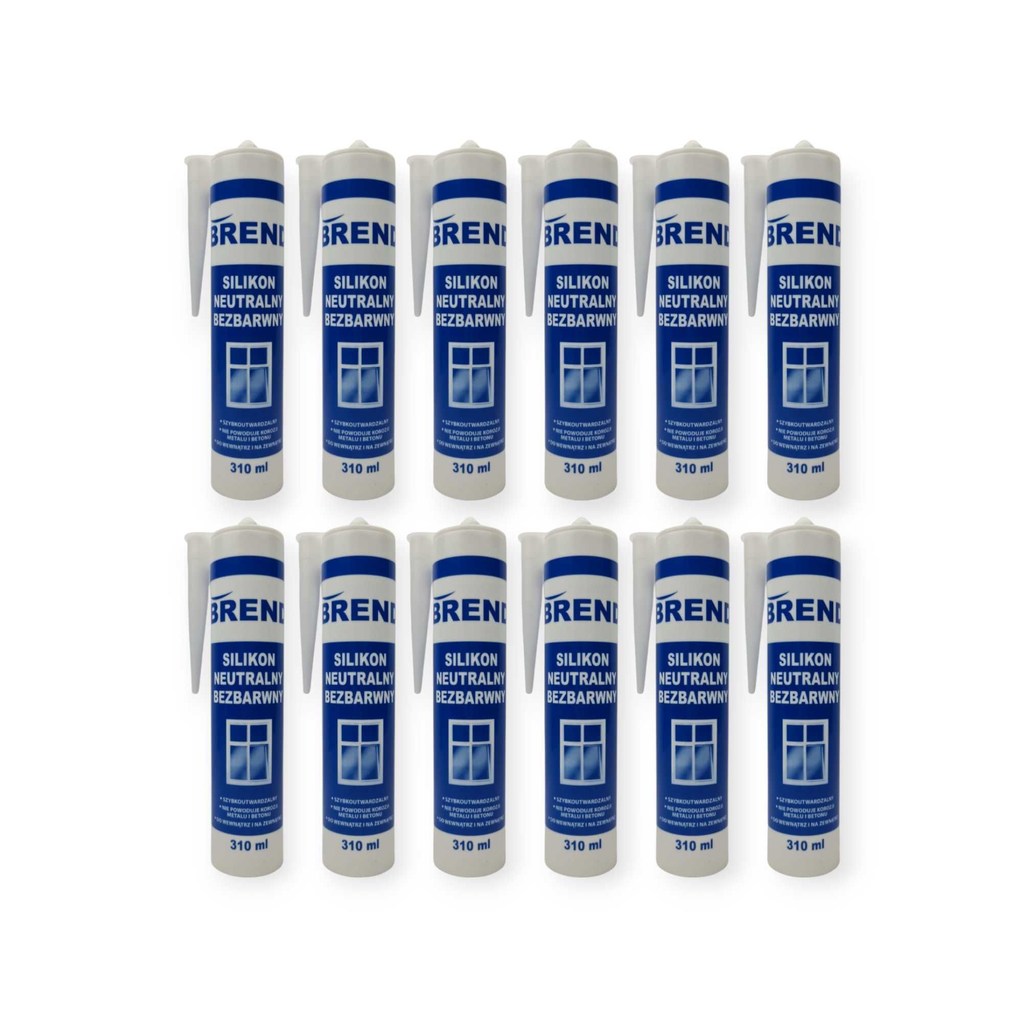 Silikon neutralny bezbarwny BREND 310 ml - 12 szt