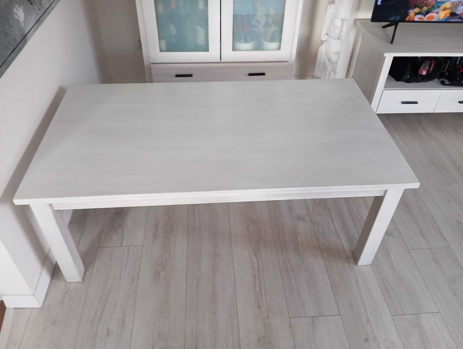 Stół drewniany dębowy bielony 130 cm x 72 cm