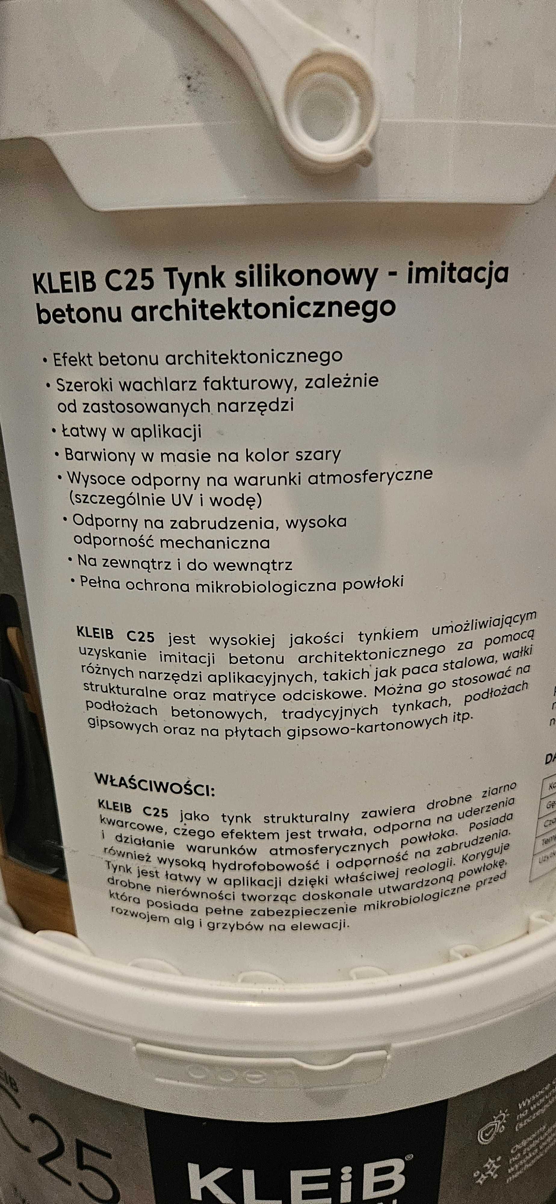 Kleib C25 tynk silikonowy imitacja betonu architektonicznego