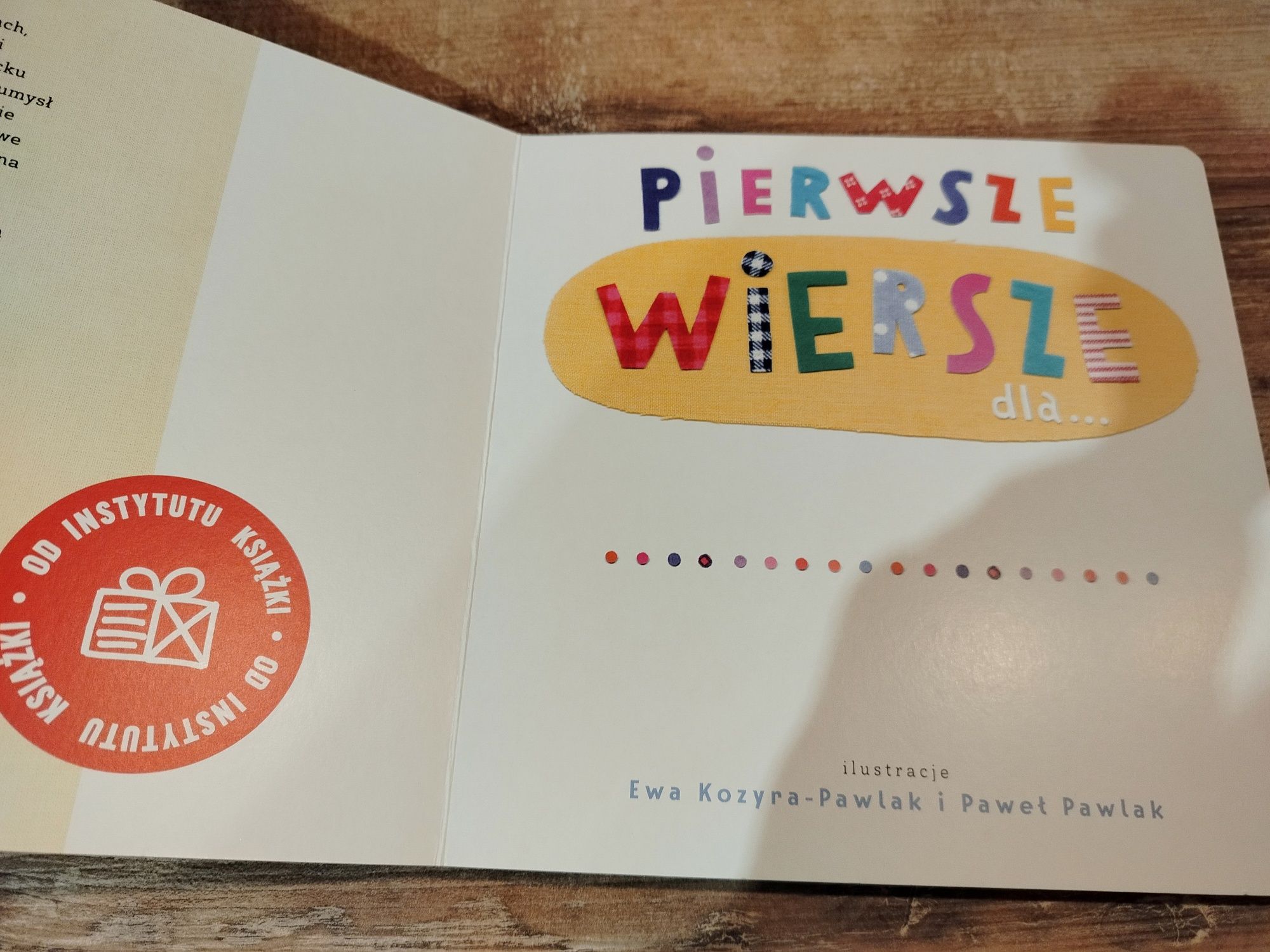 Pierwsze wiersze dla... Instytut książki