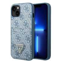 Etui na iPhone 13 / 14 / 15 Guess 4G Double Card Triangle Logo Blue