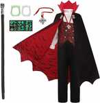 STRÓJ halloween przebranie wampir DRACULA 146-152 cm akcesoria K572