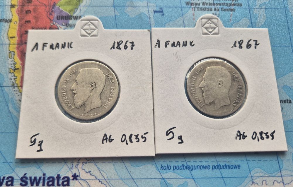 Zestaw 5 srebrnych monet kolekcjonerskich