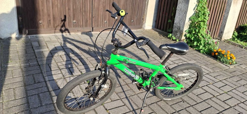 Rower BMX zielony, wyczynowy