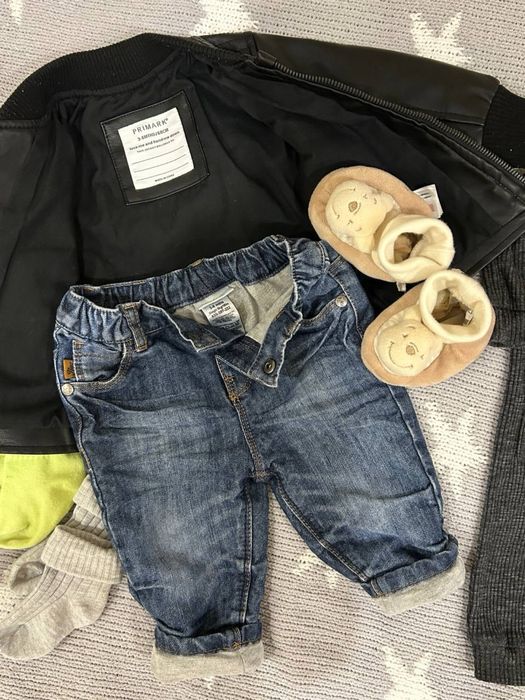Набір пакет речей куртка, джинси,шкірянка 3-6 місяців