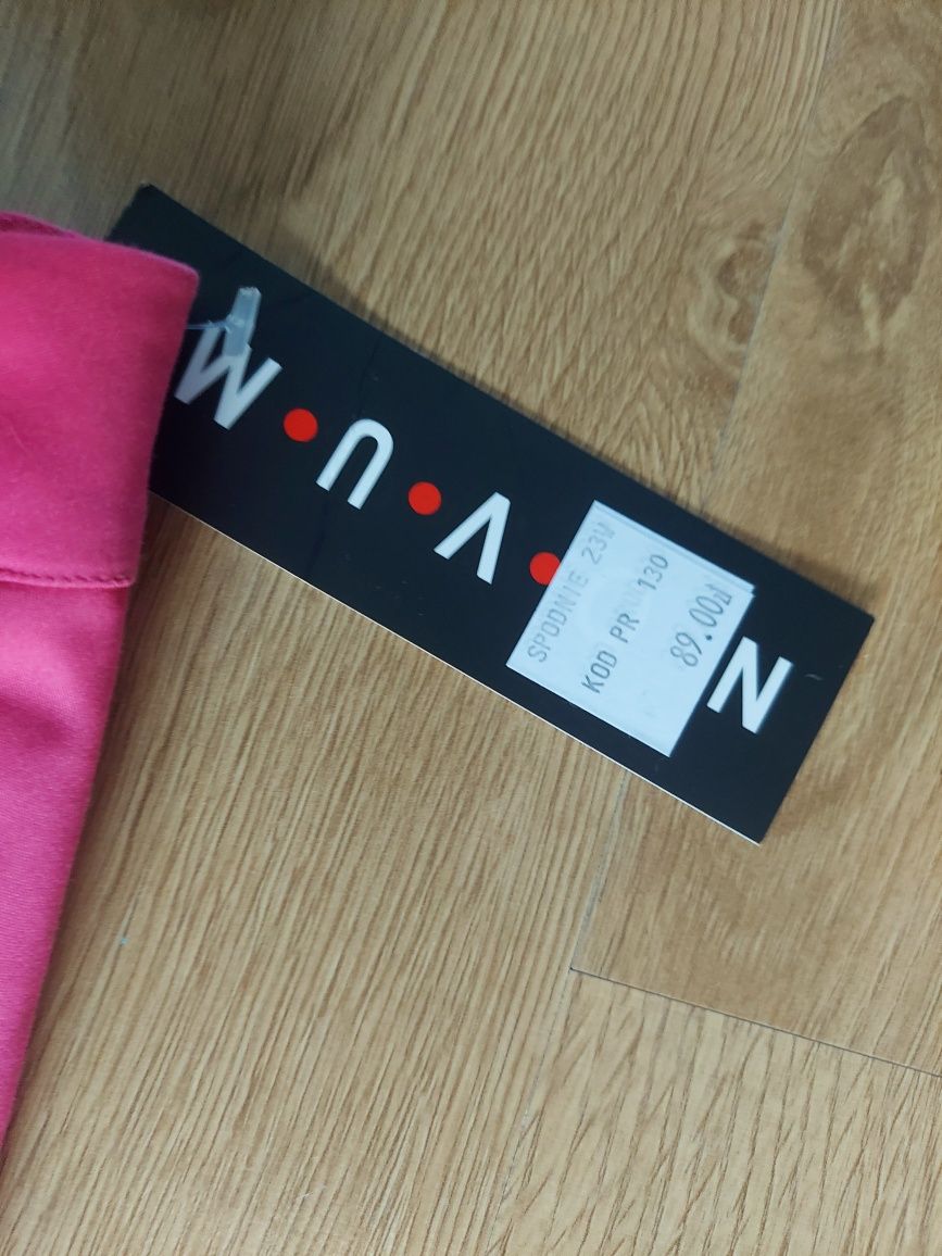 Spodnie eleganckie NOVUM S różowe nowe z metką