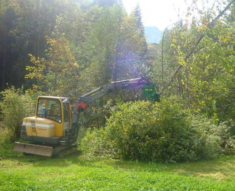 GŁOWICA ŚCINKOWA do drzewa krzaków do mini koparki YANMAR KUBOTA VOLVO