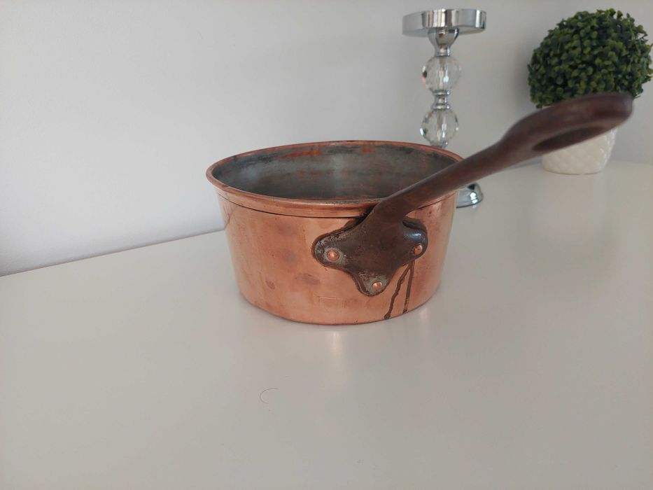 Miedziany rondel Paris sygnowany