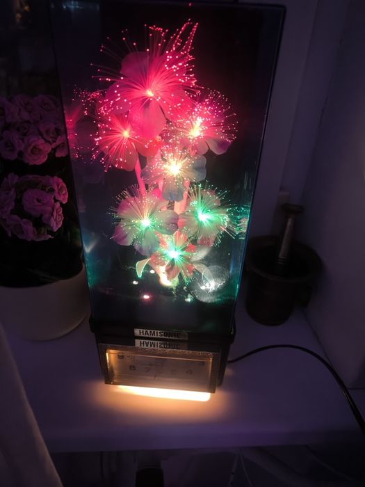Lampa PRL z zegarem podświetlana