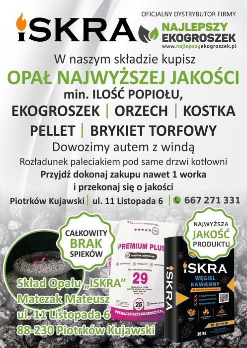 Węgiel Groszek  ISKRA (dawniej EKOGROSZEK) Całkowity Brak spieków  max