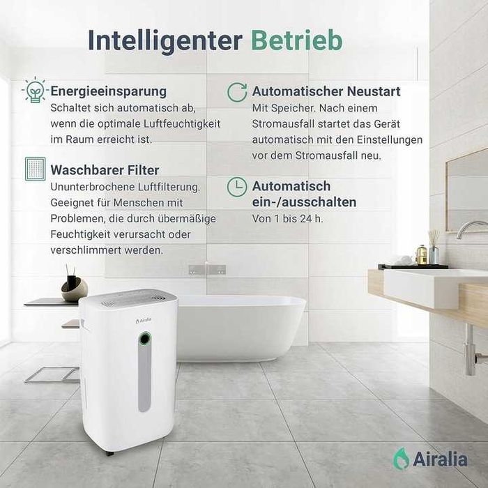 Osuszacz powietrza Airalia AIR-DH20 20L 420 W 40m2 Mobilny z odpływem