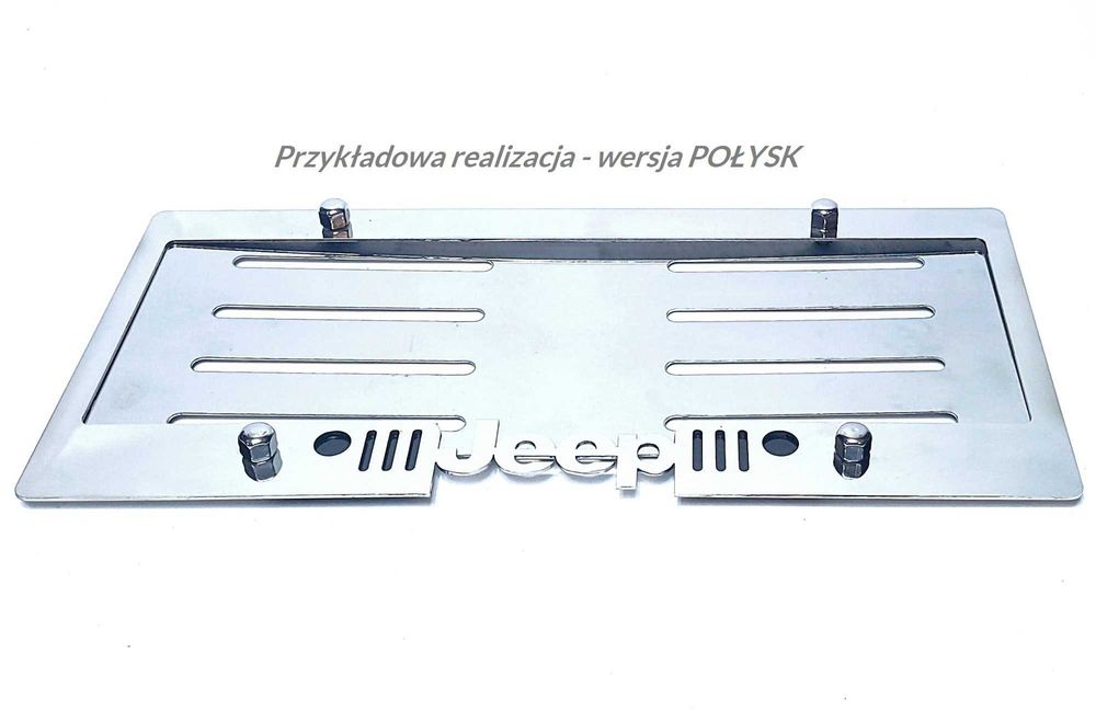 RAMKA INOX pod nowe małe tablice 305X114 USA MUSTANG Dodge Jeep Ford F