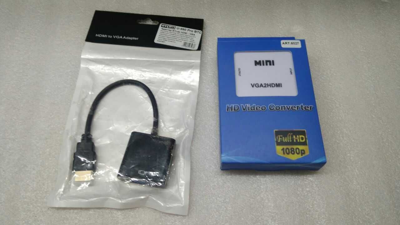 Переходник VGA на HDMI прямой и обратный, цена за оба