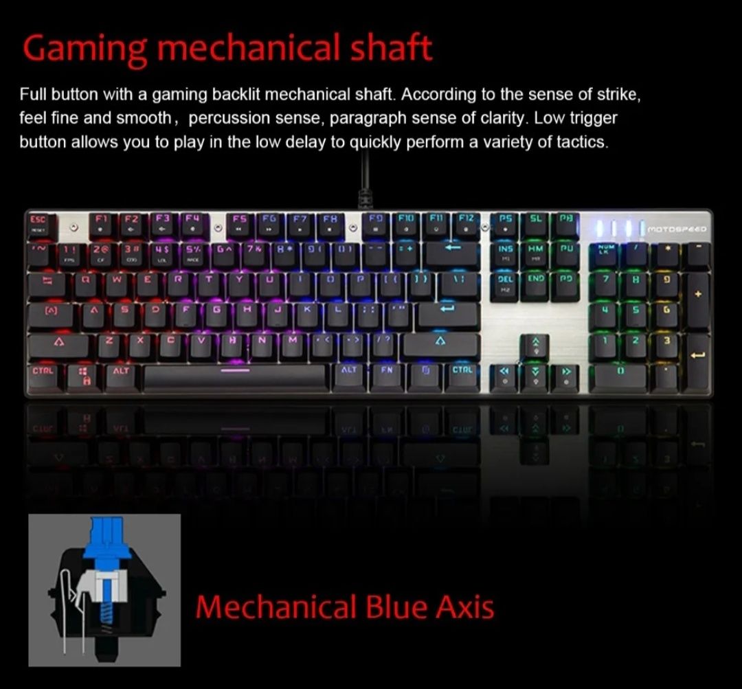 Teclado mecânico RGB + Mouse RGB  MotoSpeed ​​CK888