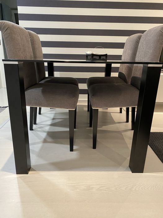 Mesa Jantar Vidro Preta