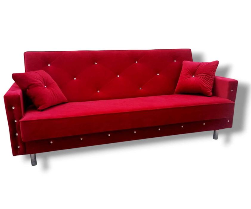 Wersalka Kanapa Glamour rozkładana Sofa z pojemnikiem funkcją spania W