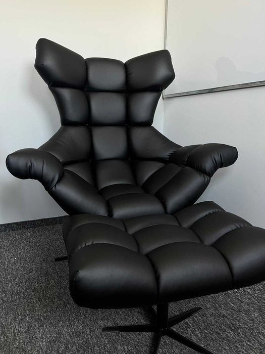 luksusowy fotel biurowy z podnóżkiem