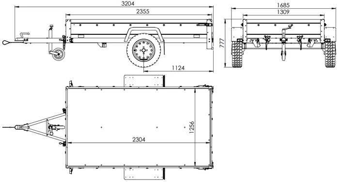 Przyczepka 230x125 UNITRAILER GARDEN 230 KIPP ze stelażem i pokrowcem