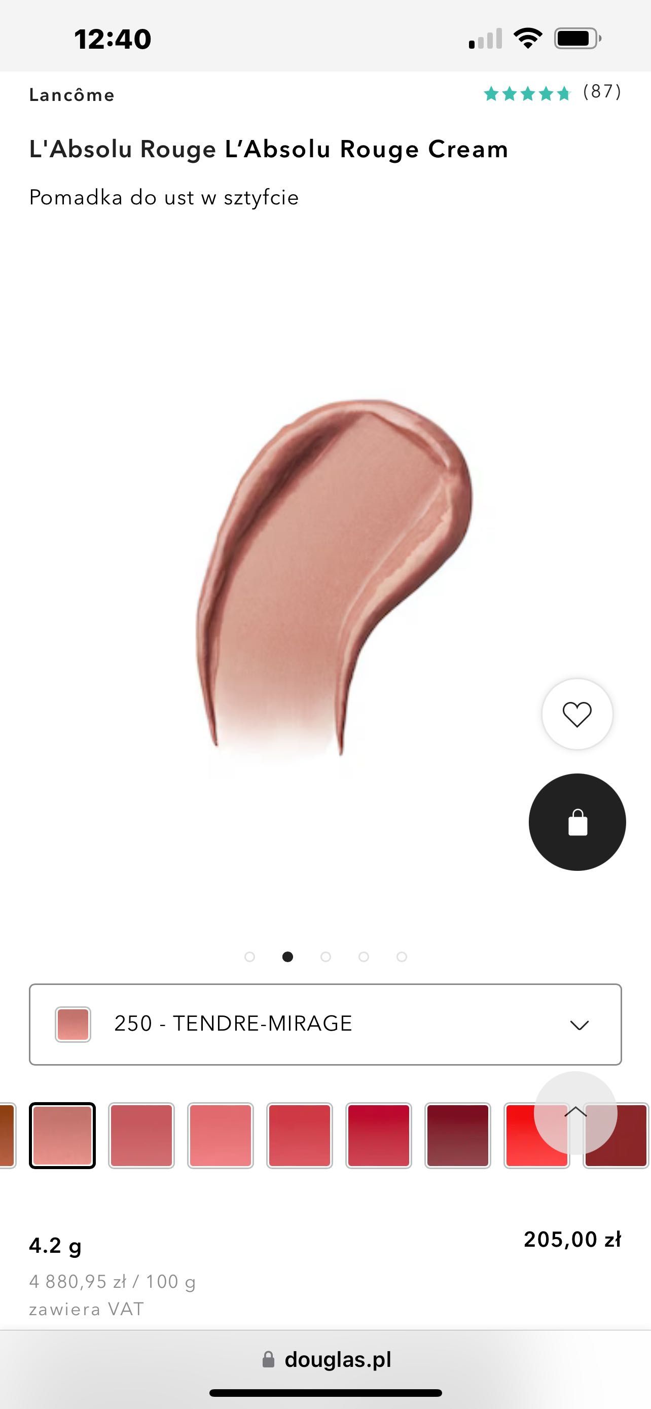 Pomadka LANCOME L’Absolu Rouge 250 Tendre Mirage