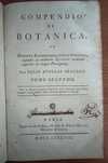 Compendio de Botanica por Felix Avellar Brotero, Tomo Segundo (1788)