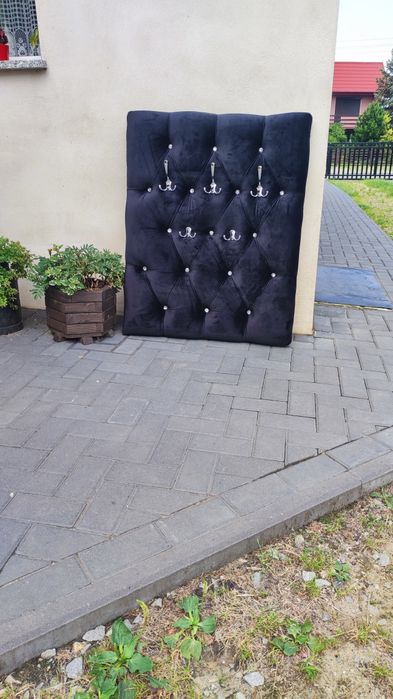 Wieszak Ścianka wezgłowie pikowane guzik uchwyty Chesterfield Glamour