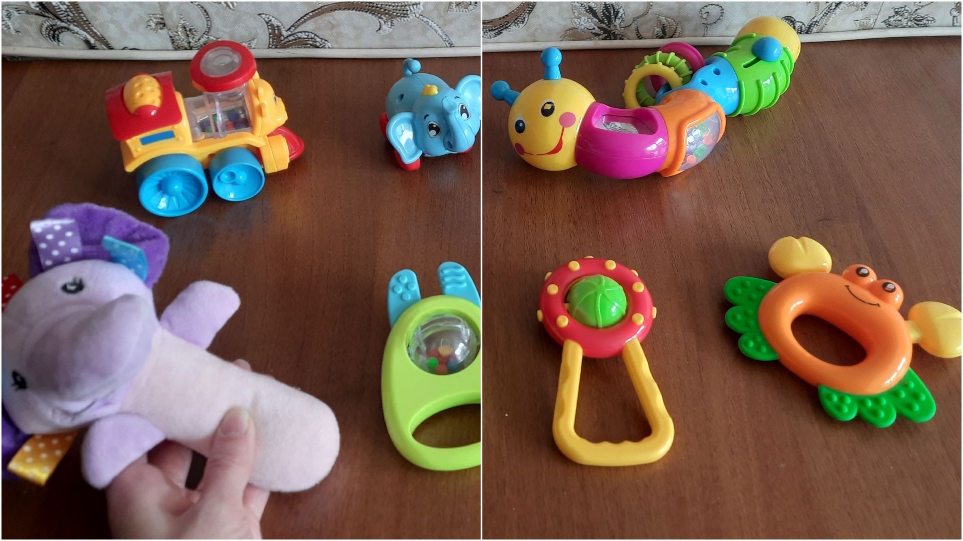 Брязкальце, гусінь, паровозик, слоник