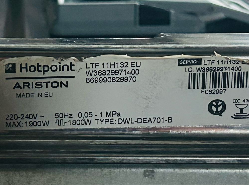 Zmywarka do zabudowy Hotpoint Ariston DWL - DEA701 - B