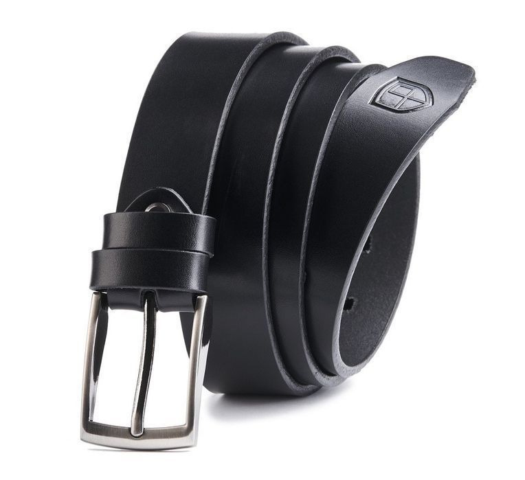 Minimalistyczny pasek męski z polerowanej skóry - Peterson 100