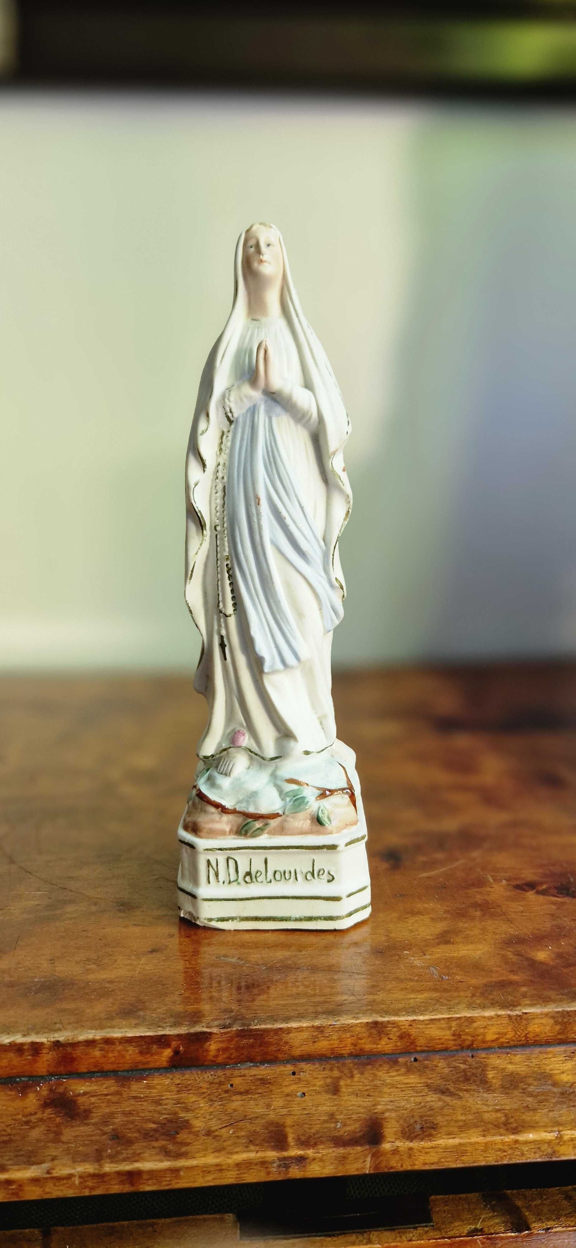 Matka Boska Lourdes porcelana biskwit antyk Francja dewocjonalia cudo