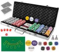 5w1 Poker - zestaw 500 żetonów w walizce HQ  żetony karty do gry