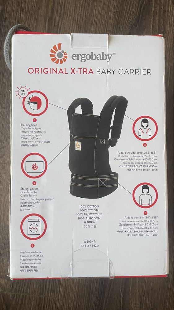 Кенгуру, переноска, рюкзак Ergobaby Original X-tra baby carrier