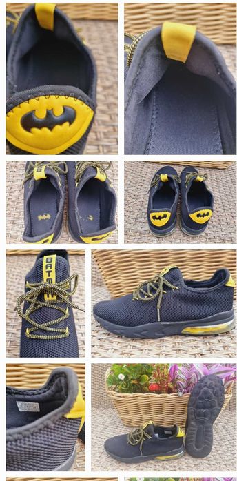 Buty sportowe R 39 BATMAN siateczkowe czarne i żółte do biegania