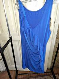 Sukienka niebieska z falbaną S