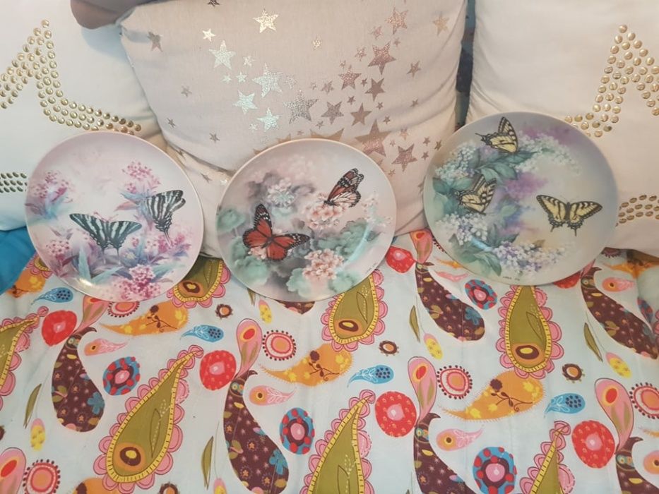 Conjunto 3 pratos Porcelana fina coleção Lena Liu