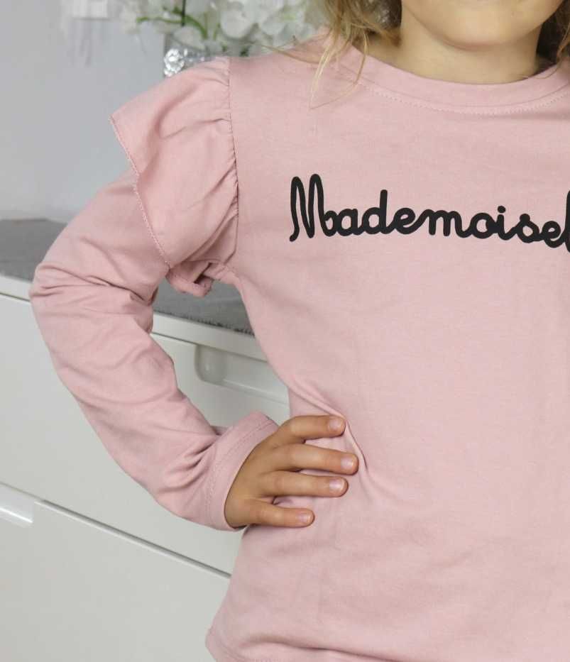 bluza Mademoiselle 116 cm 6 lat puder róż Nowa wyprzedaż