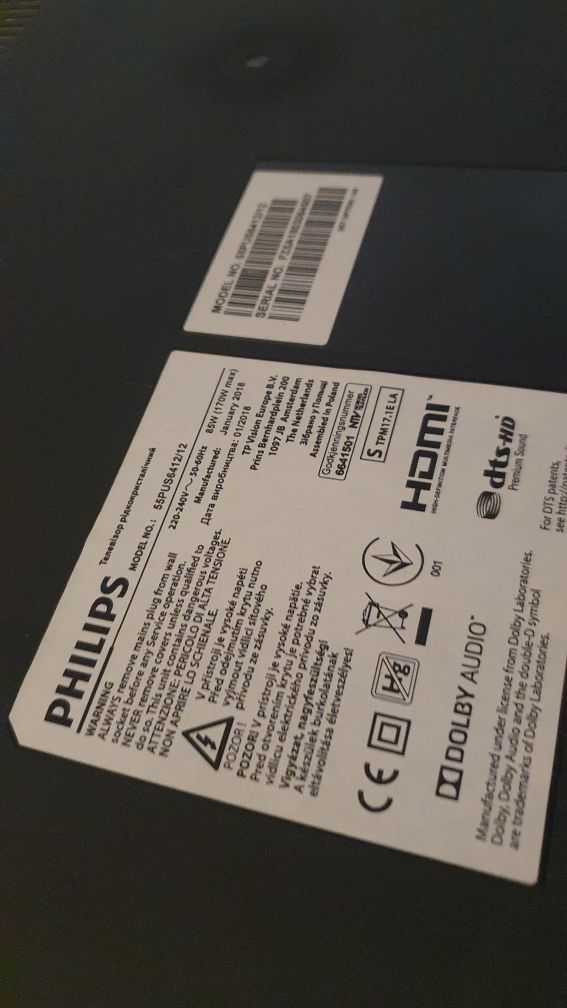Obudowa + Ambilight Philips 55PUS6412