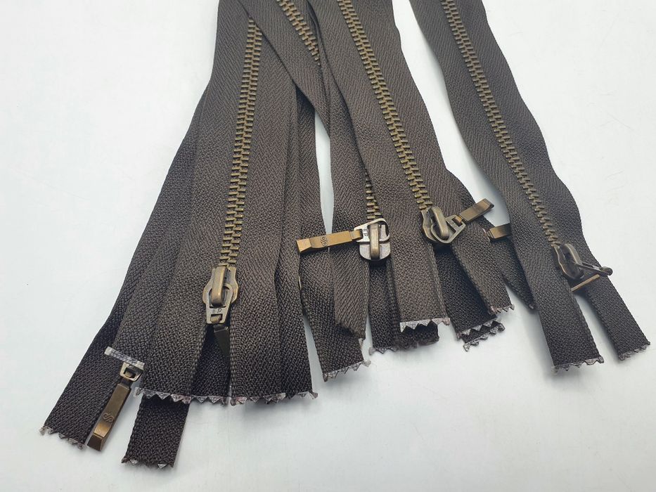 Zamek/suwak metal brąz 39 cm.zestaw 10 szt.