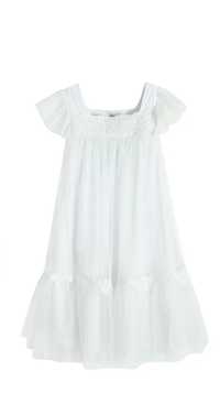 Biala sukienka dziewczęca z krótkim rękawkiem - rozmiar  152