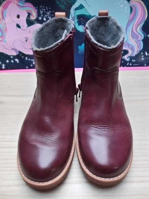 Bordowe botki roz. 32