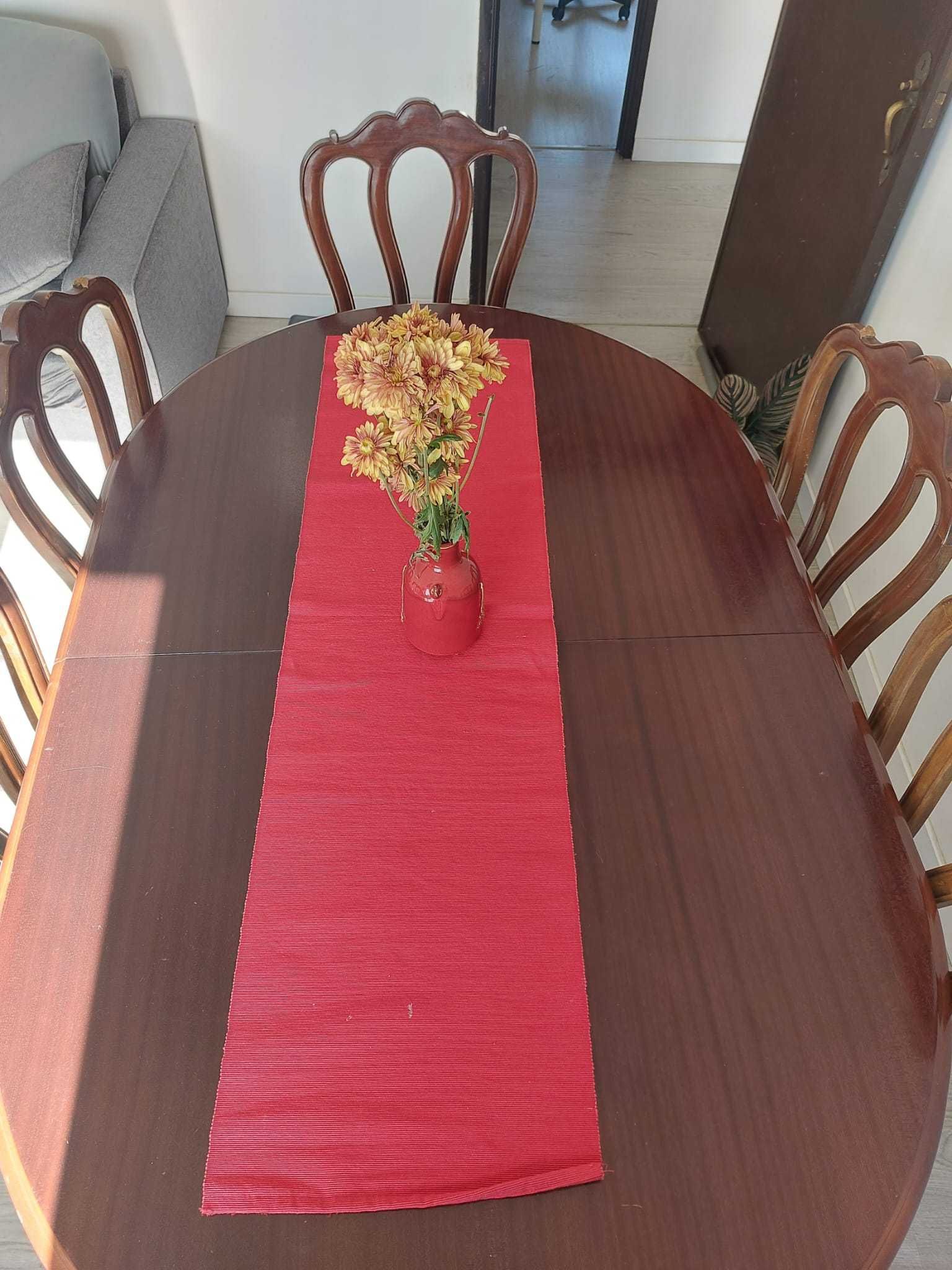 Mesa de jantar 6 lugares + estante com gaveta