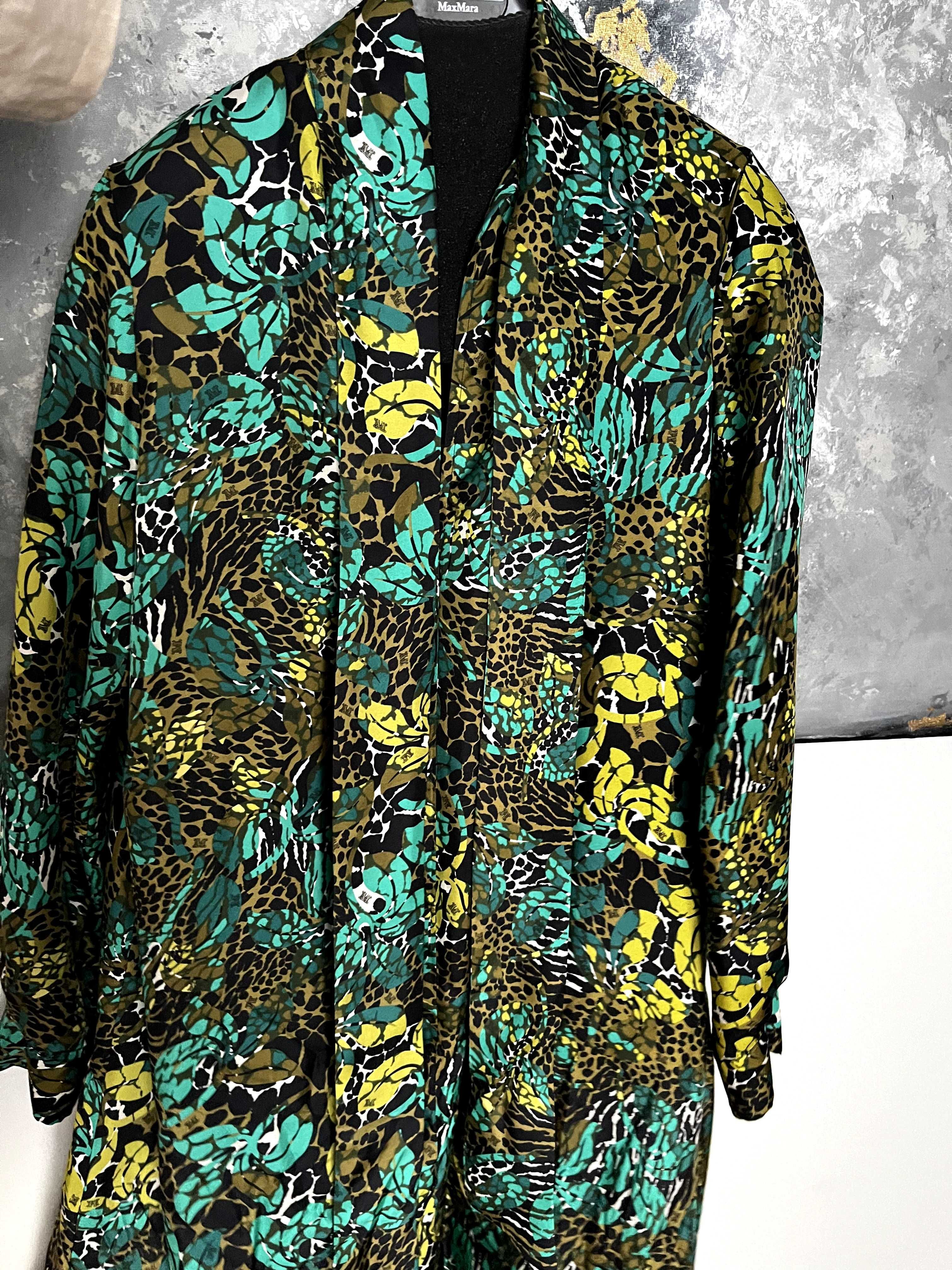 Max Mara 44IT Sukienka 100% jedwab printed MIDI dress L 40 nowa
