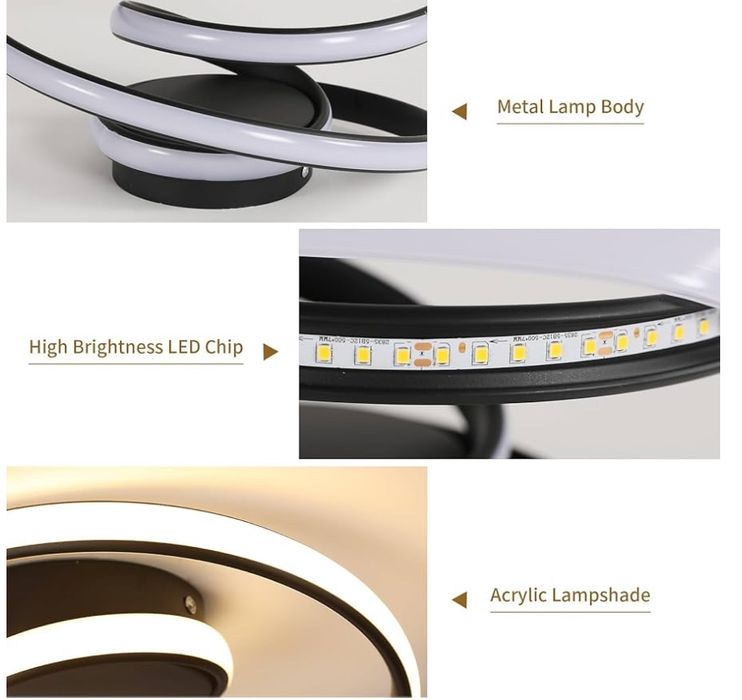 Lampa Sufitowa Led Kreatywna Nowoczesna Czarna 3000K