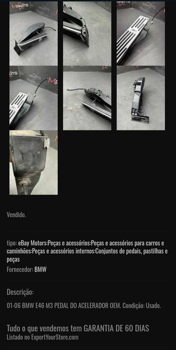 Pedal acelerador BMW e46 M3