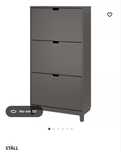 STÄLL sapateira 3 gavetas 79x29x148 preta-castanha