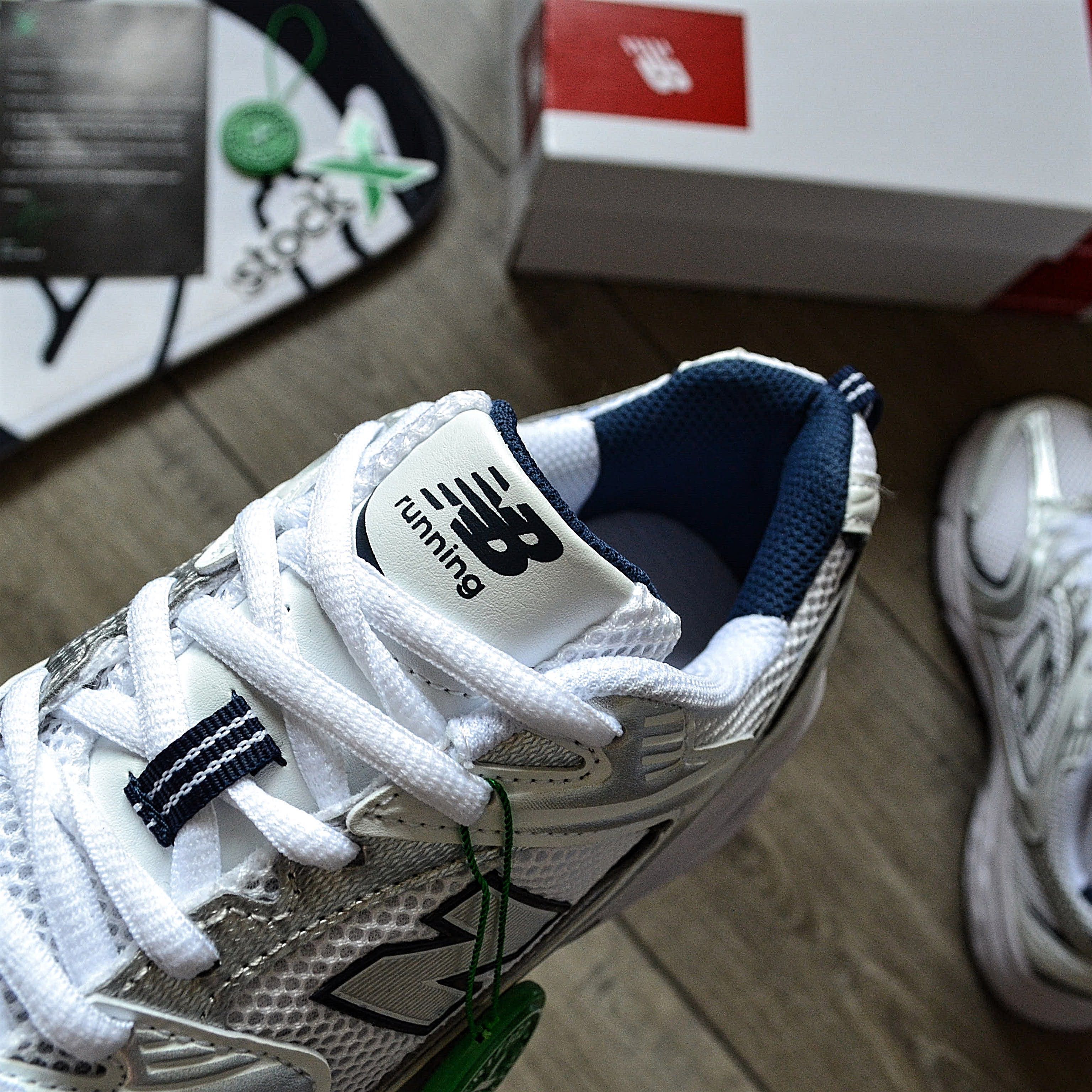 Мужские кроссовки New Balance "White/Silver/Navy" Размеры 39-45