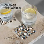 Base para copos de cortiça reciclada quadrada Cork Color Unyco Pack25